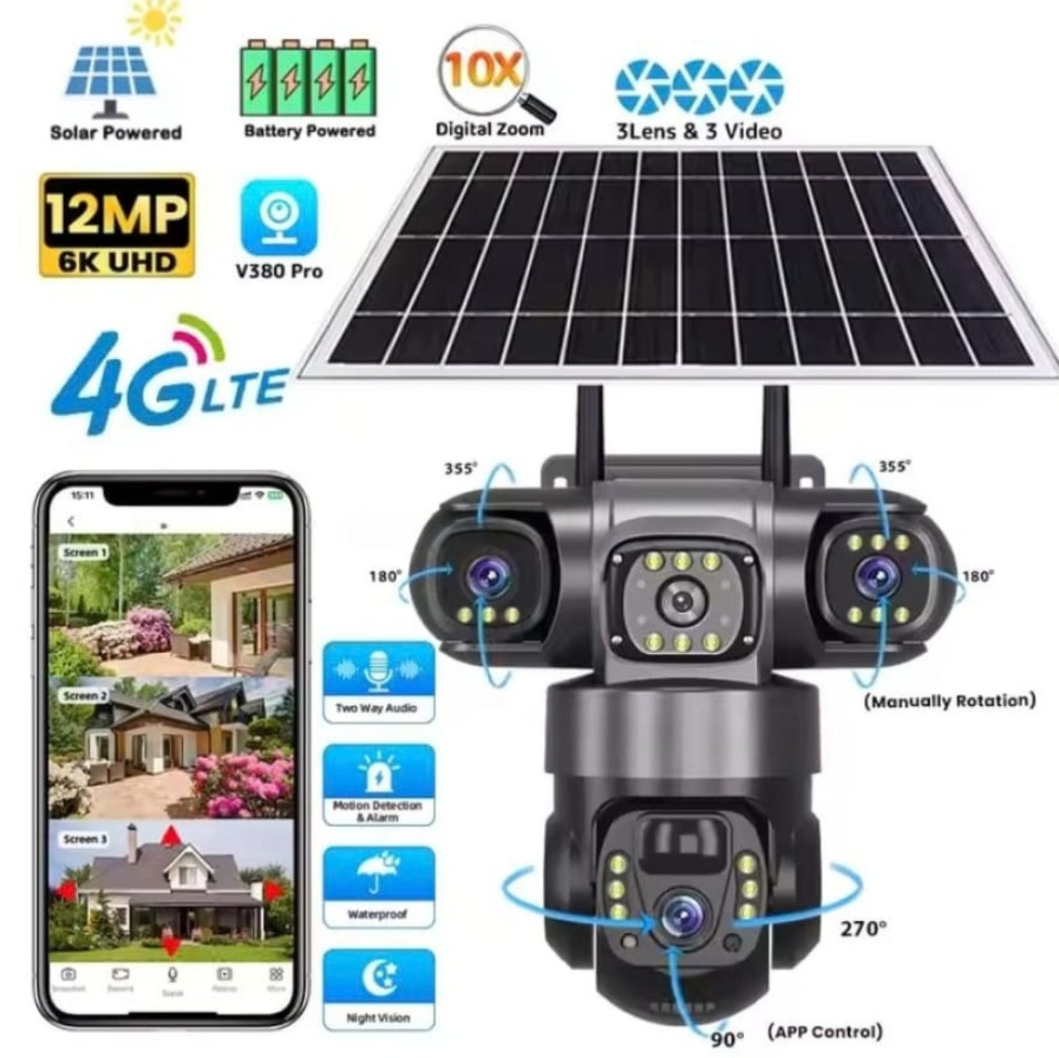 Solar Street Light and Camera Outdoor 4G